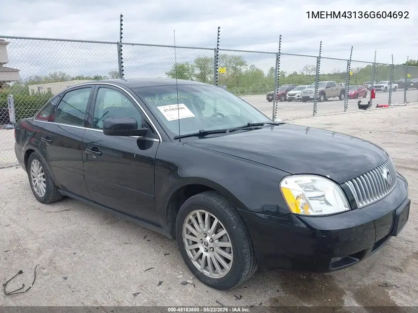 2006 Mercury Montego Premier VIN: 1MEHM43136G604692 Lot: 45183800