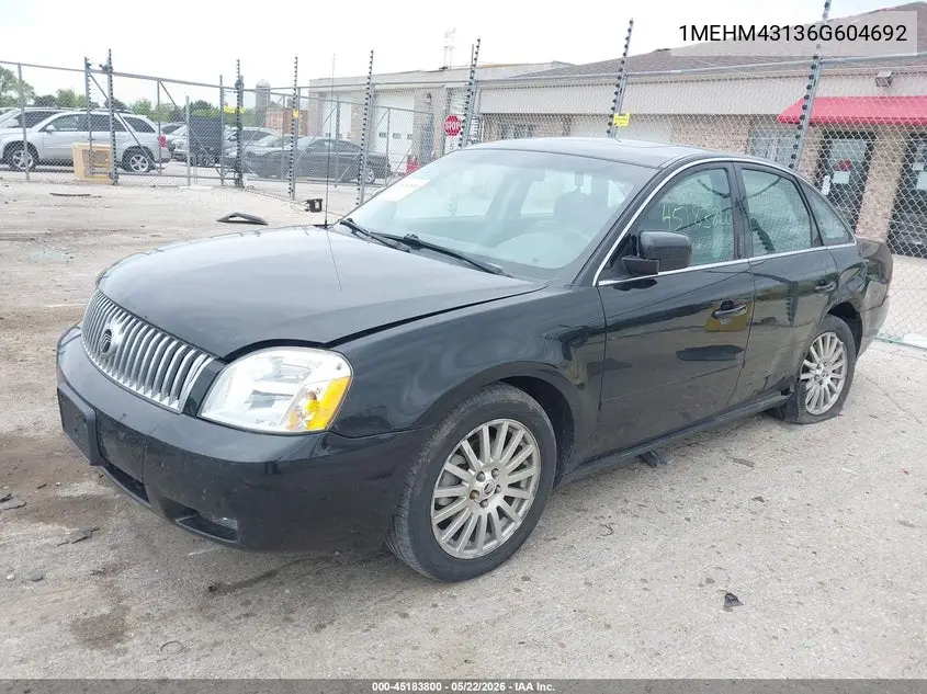 2006 Mercury Montego Premier VIN: 1MEHM43136G604692 Lot: 45183800