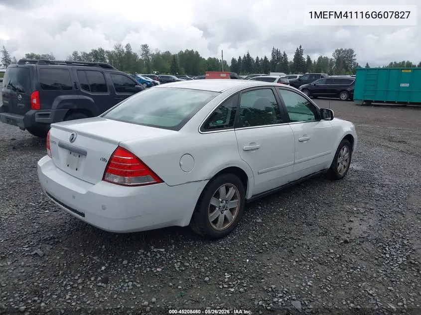 2006 Mercury Montego Luxury VIN: 1MEFM41116G607827 Lot: 45208460