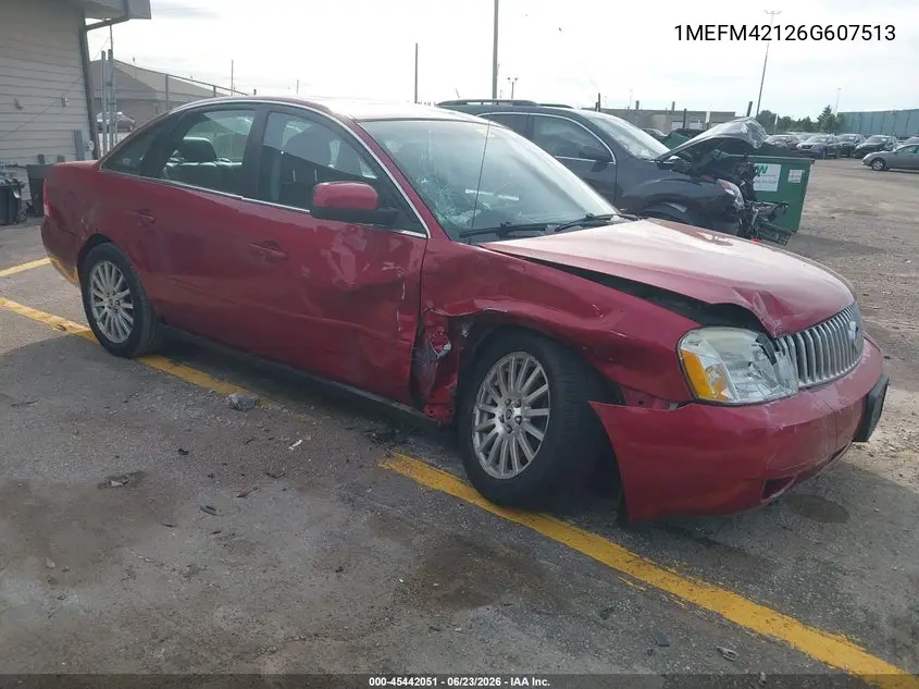 2006 Mercury Montego Premier VIN: 1MEFM42126G607513 Lot: 45442051