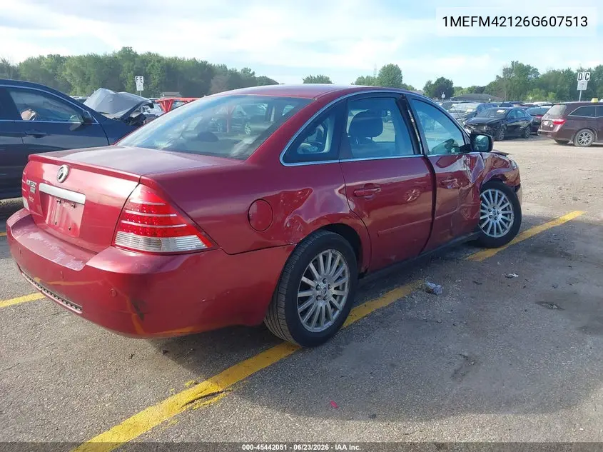 2006 Mercury Montego Premier VIN: 1MEFM42126G607513 Lot: 45442051