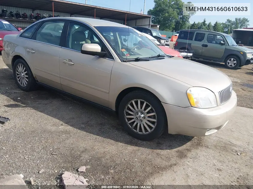 2006 Mercury Montego Premier VIN: 1MEHM43166G610633 Lot: 45516541