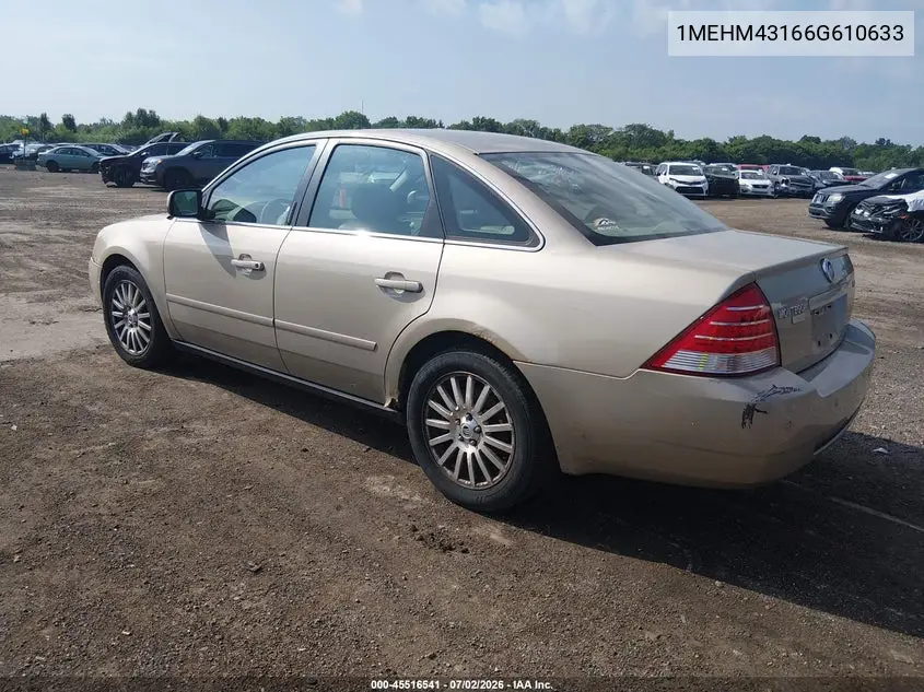 2006 Mercury Montego Premier VIN: 1MEHM43166G610633 Lot: 45516541