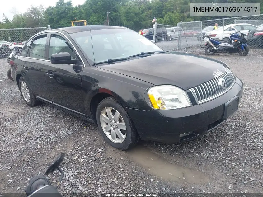 2006 Mercury Montego Luxury VIN: 1MEHM40176G614517 Lot: 45537342