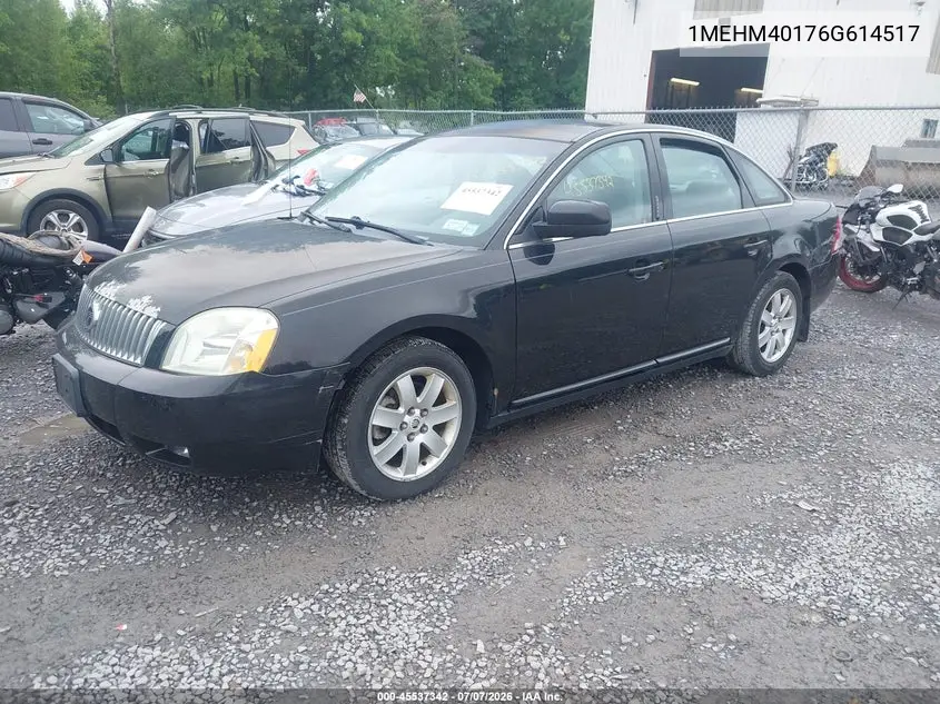 2006 Mercury Montego Luxury VIN: 1MEHM40176G614517 Lot: 45537342