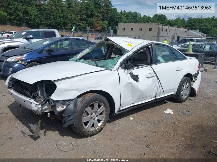 2006 Mercury Montego Luxury VIN: 1MEFM40146G613963 Lot: 45601390