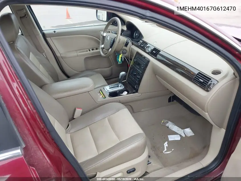 2007 Mercury Montego Luxury VIN: 1MEHM40167G612470 Lot: 45143050