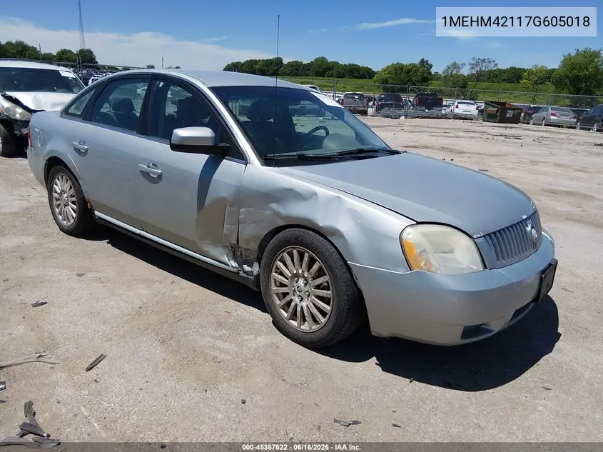 2007 Mercury Montego Premier VIN: 1MEHM42117G605018 Lot: 45387622