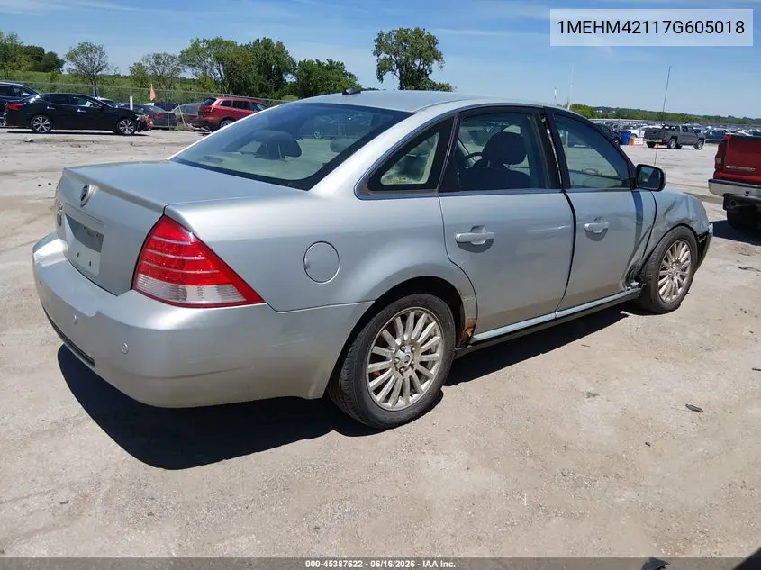 2007 Mercury Montego Premier VIN: 1MEHM42117G605018 Lot: 45387622