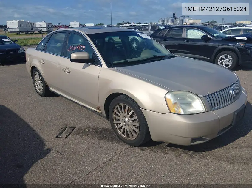 2007 Mercury Montego Premier VIN: 1MEHM42127G615024 Lot: 45564834