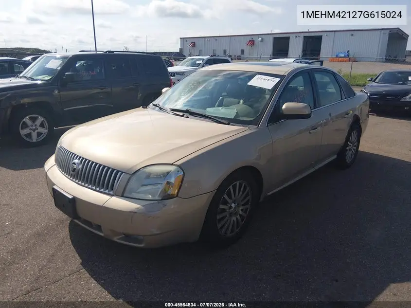 2007 Mercury Montego Premier VIN: 1MEHM42127G615024 Lot: 45564834