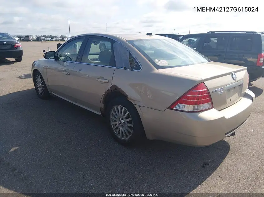 2007 Mercury Montego Premier VIN: 1MEHM42127G615024 Lot: 45564834