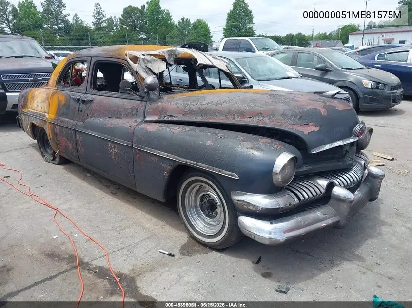 1951 Mercury Monterey VIN: 000000051ME81575M Lot: 45398051