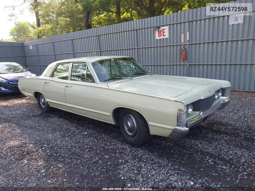 1968 Mercury Monterey VIN: 8Z44Y572598 Lot: 45610080