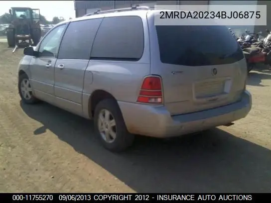 2004 Mercury Monterey VIN: 2MRDA20234BJ06875 Lot: 11755270