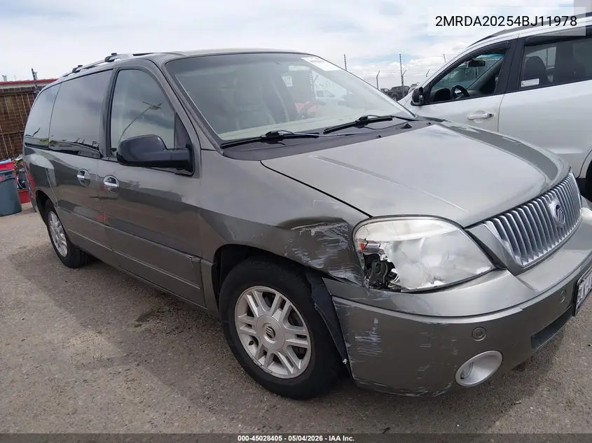 2004 Mercury Monterey VIN: 2MRDA20254BJ11978 Lot: 45028405