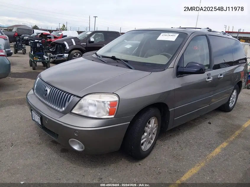 2004 Mercury Monterey VIN: 2MRDA20254BJ11978 Lot: 45028405