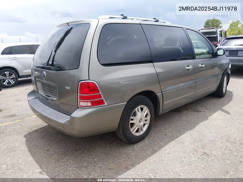 2004 Mercury Monterey VIN: 2MRDA20254BJ11978 Lot: 45028405