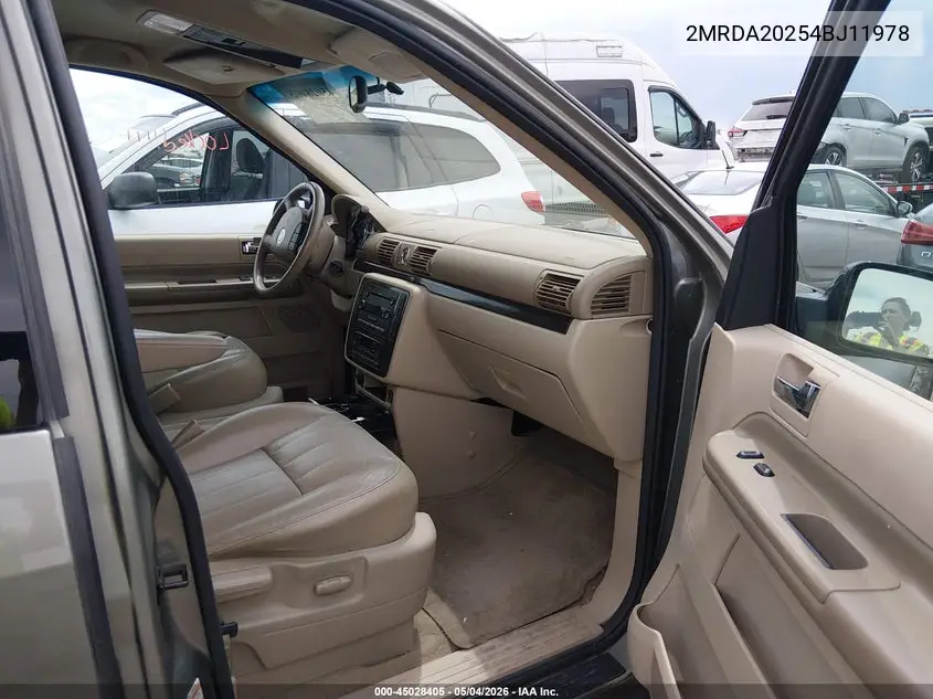 2004 Mercury Monterey VIN: 2MRDA20254BJ11978 Lot: 45028405