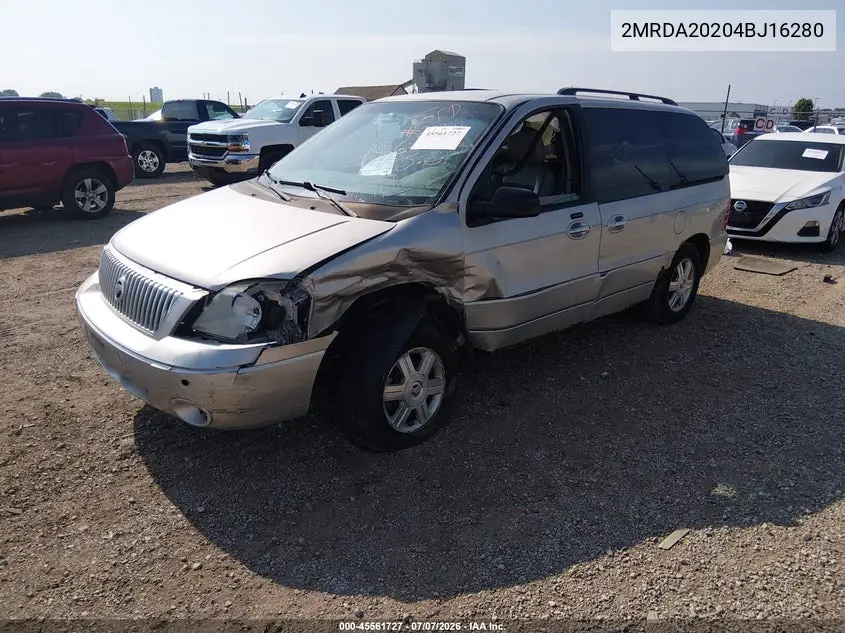 2004 Mercury Monterey VIN: 2MRDA20204BJ16280 Lot: 45561727