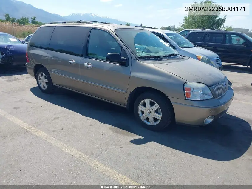 2005 Mercury Monterey Luxury VIN: 2MRDA22235BJ04171 Lot: 45031896