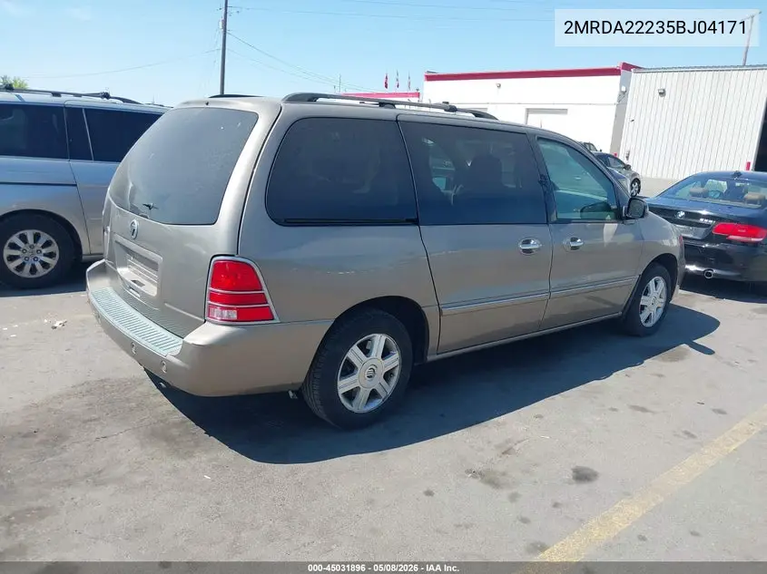 2005 Mercury Monterey Luxury VIN: 2MRDA22235BJ04171 Lot: 45031896