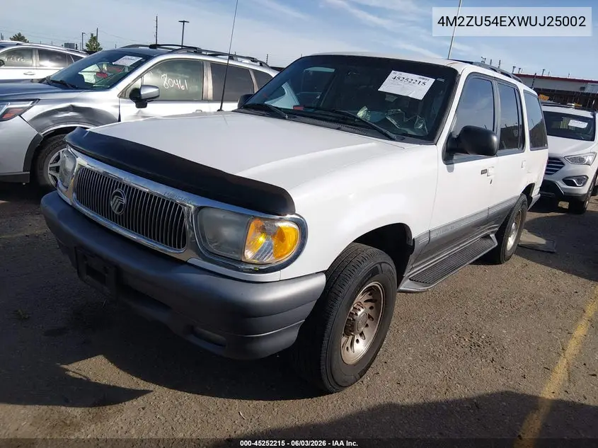 1998 Mercury Mountaineer VIN: 4M2ZU54EXWUJ25002 Lot: 45252215