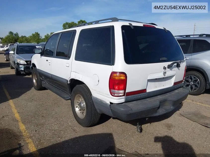 1998 Mercury Mountaineer VIN: 4M2ZU54EXWUJ25002 Lot: 45252215