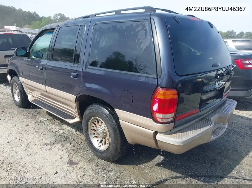 2000 Mercury Mountaineer VIN: 4M2ZU86P8YUJ46367 Lot: 44800413