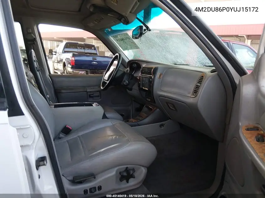 2000 Mercury Mountaineer VIN: 4M2DU86P0YUJ15172 Lot: 45140419