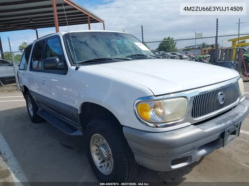 2000 Mercury Mountaineer VIN: 4M2ZU66E3YUJ14509 Lot: 45207673