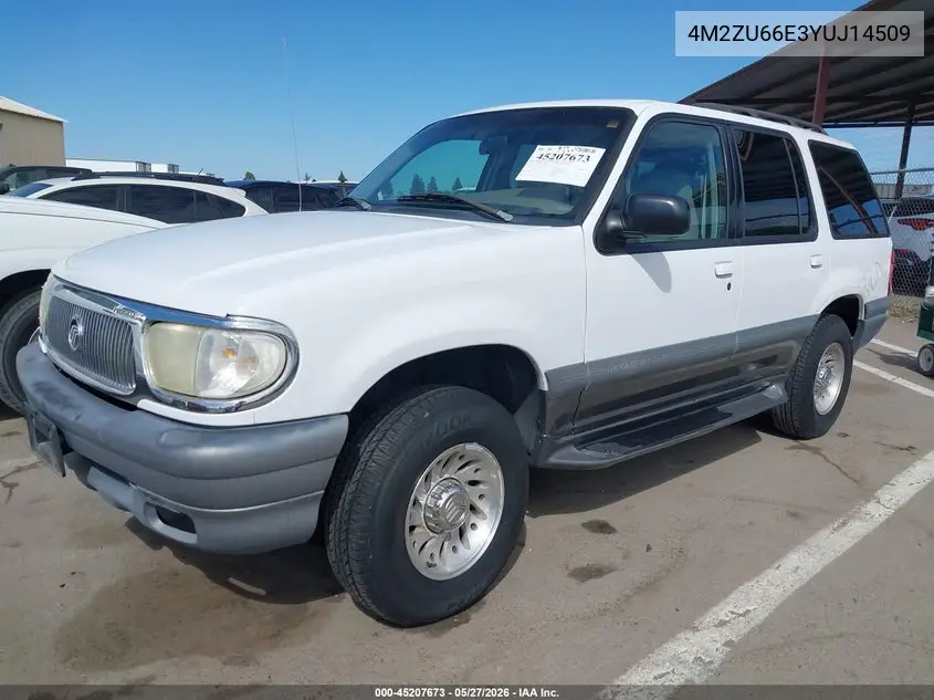 2000 Mercury Mountaineer VIN: 4M2ZU66E3YUJ14509 Lot: 45207673