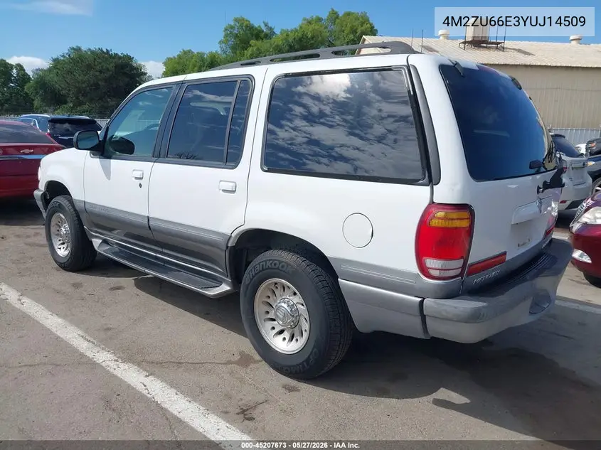 2000 Mercury Mountaineer VIN: 4M2ZU66E3YUJ14509 Lot: 45207673