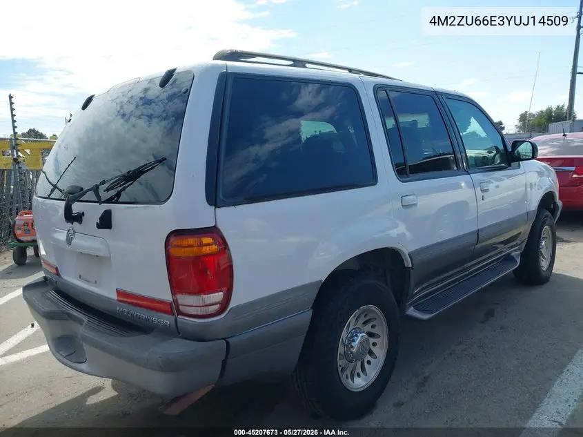 2000 Mercury Mountaineer VIN: 4M2ZU66E3YUJ14509 Lot: 45207673