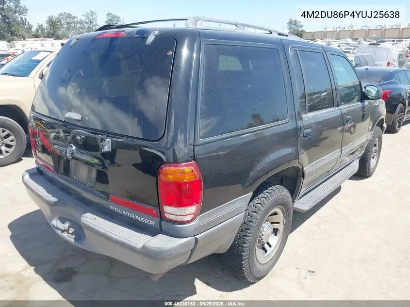 2000 Mercury Mountaineer VIN: 4M2DU86P4YUJ25638 Lot: 45230163