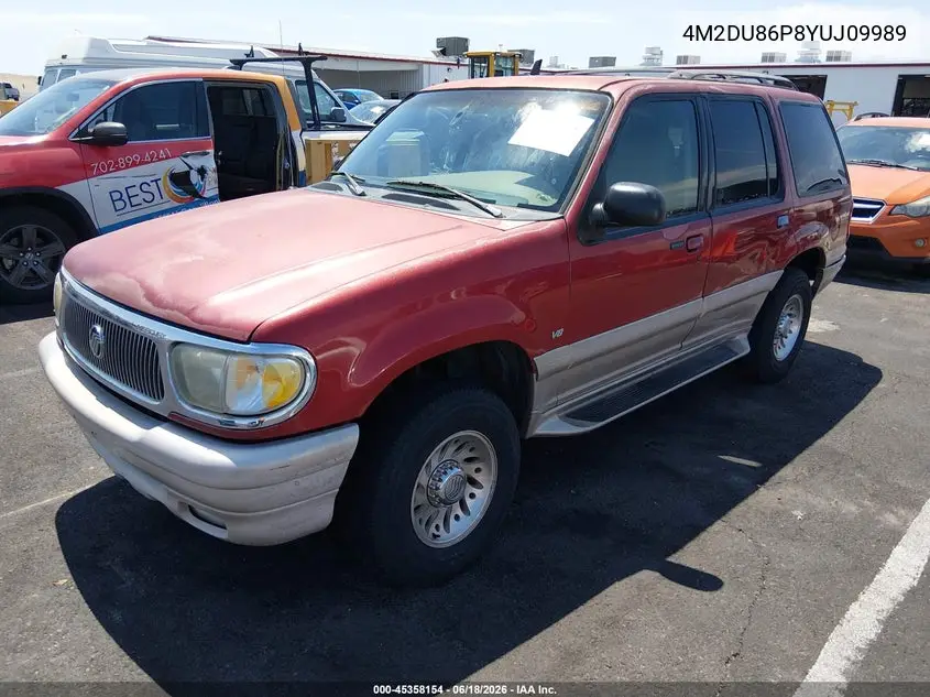 2000 Mercury Mountaineer VIN: 4M2DU86P8YUJ09989 Lot: 45358154