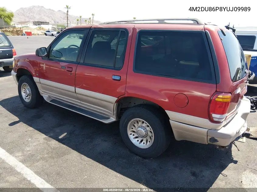 2000 Mercury Mountaineer VIN: 4M2DU86P8YUJ09989 Lot: 45358154
