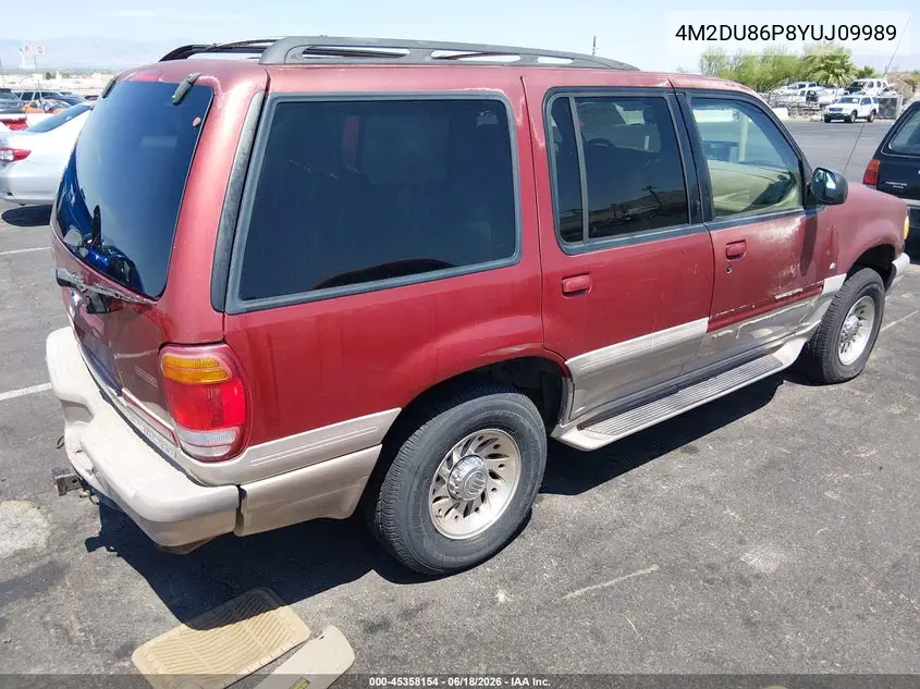 2000 Mercury Mountaineer VIN: 4M2DU86P8YUJ09989 Lot: 45358154