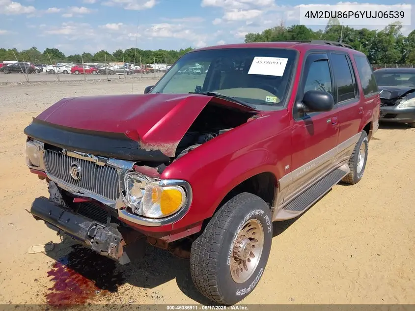 2000 Mercury Mountaineer VIN: 4M2DU86P6YUJ06539 Lot: 45386911
