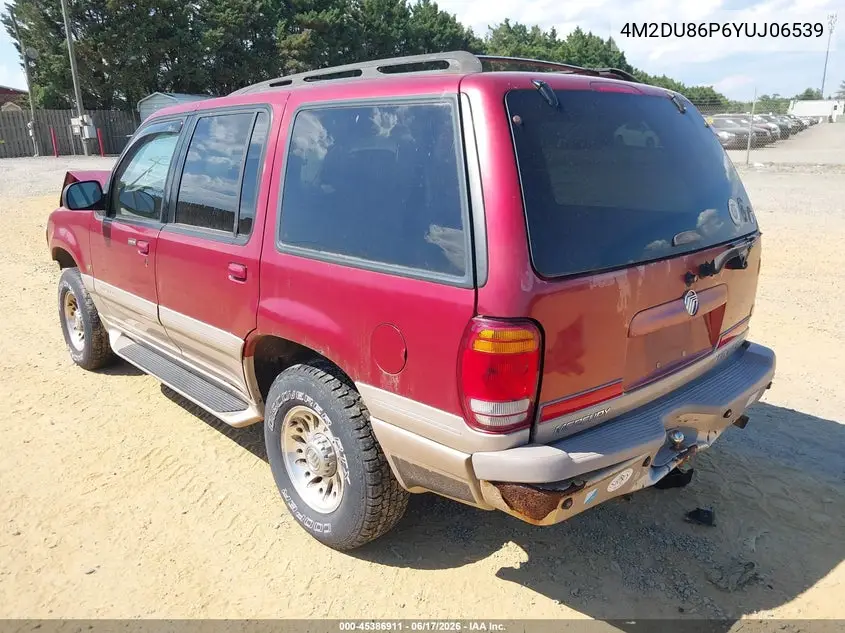 2000 Mercury Mountaineer VIN: 4M2DU86P6YUJ06539 Lot: 45386911
