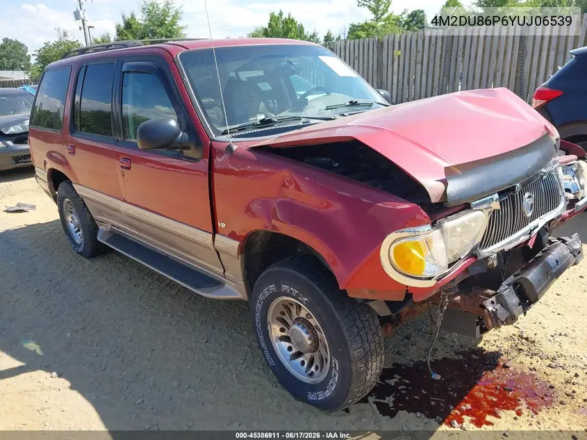 2000 Mercury Mountaineer VIN: 4M2DU86P6YUJ06539 Lot: 45386911