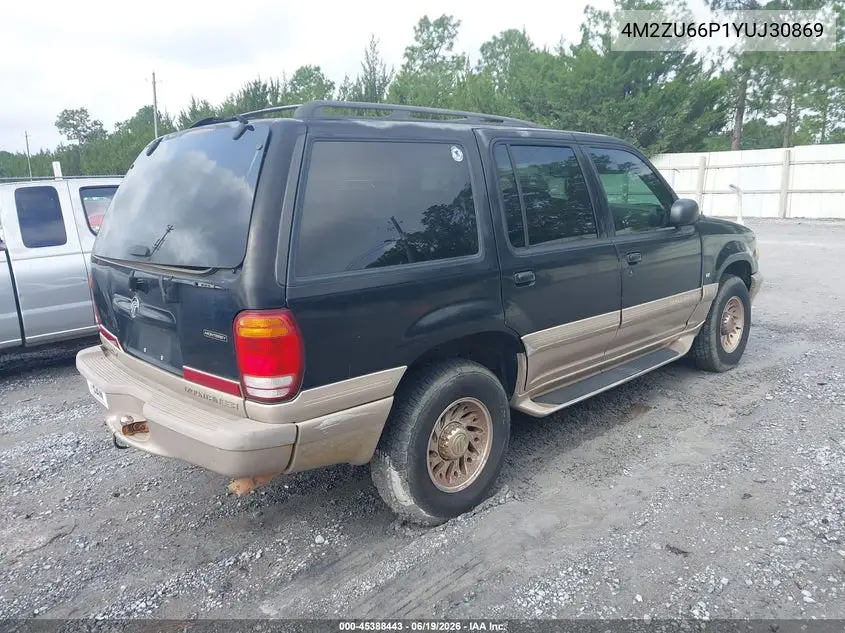 2000 Mercury Mountaineer VIN: 4M2ZU66P1YUJ30869 Lot: 45388443