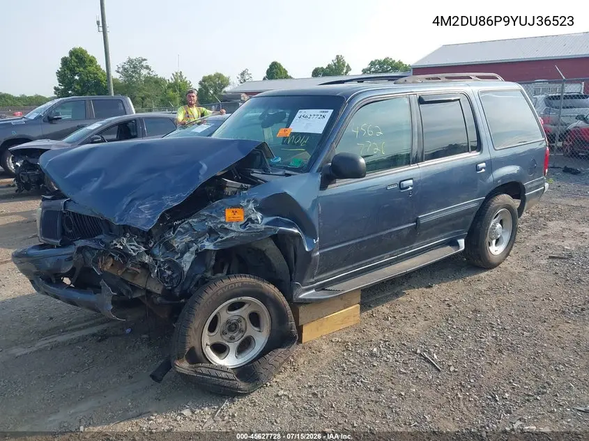 2000 Mercury Mountaineer VIN: 4M2DU86P9YUJ36523 Lot: 45627728