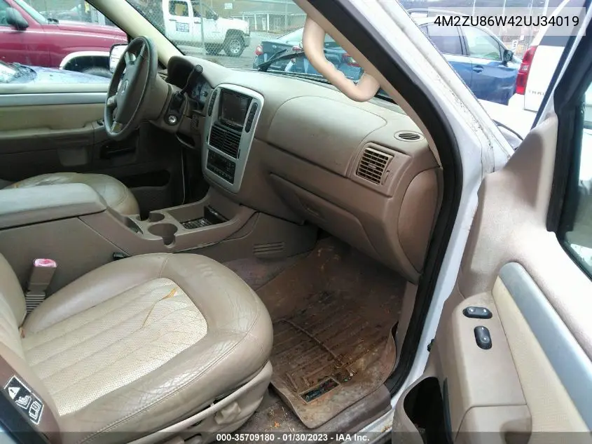 2002 Mercury Mountaineer VIN: 4M2ZU86W42UJ34019 Lot: 35709180