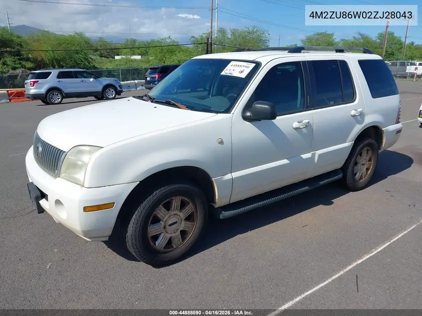 2002 Mercury Mountaineer VIN: 4M2ZU86W02ZJ28043 Lot: 44888590