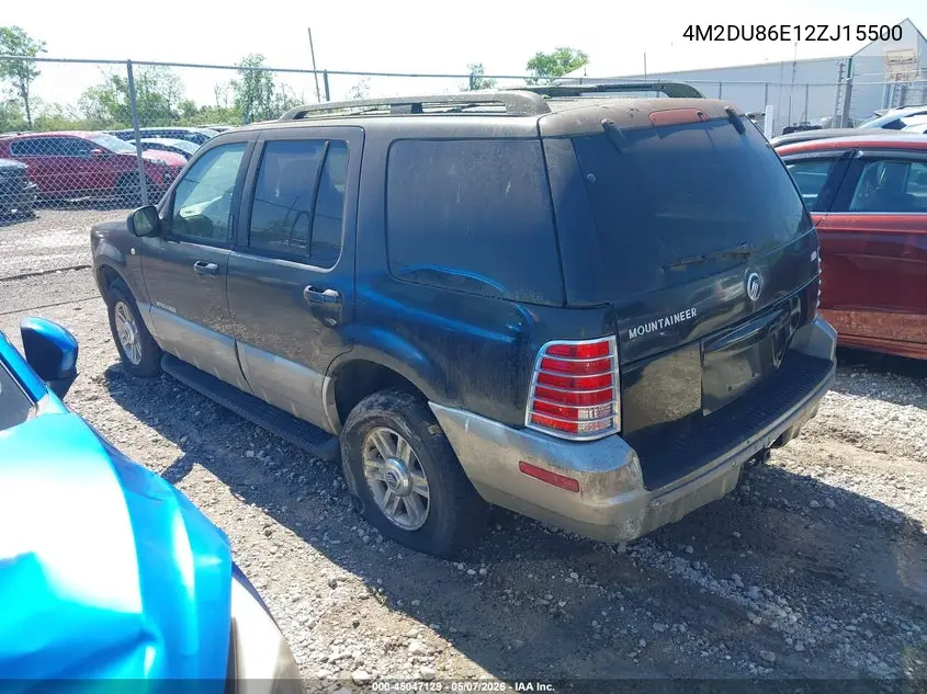 2002 Mercury Mountaineer VIN: 4M2DU86E12ZJ15500 Lot: 45047129