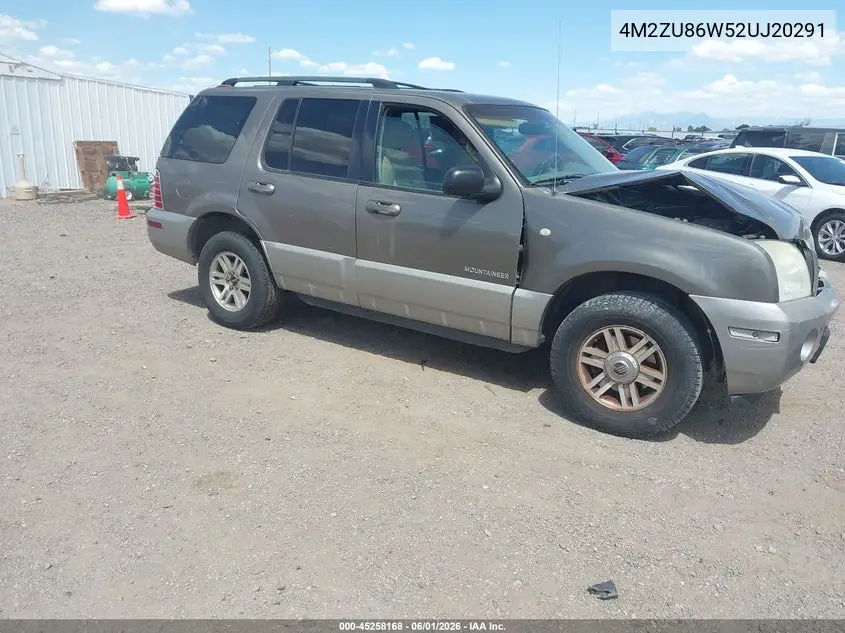 2002 Mercury Mountaineer VIN: 4M2ZU86W52UJ20291 Lot: 45258168