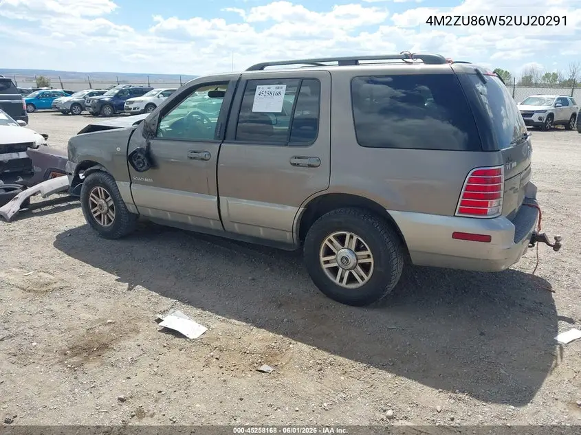 2002 Mercury Mountaineer VIN: 4M2ZU86W52UJ20291 Lot: 45258168