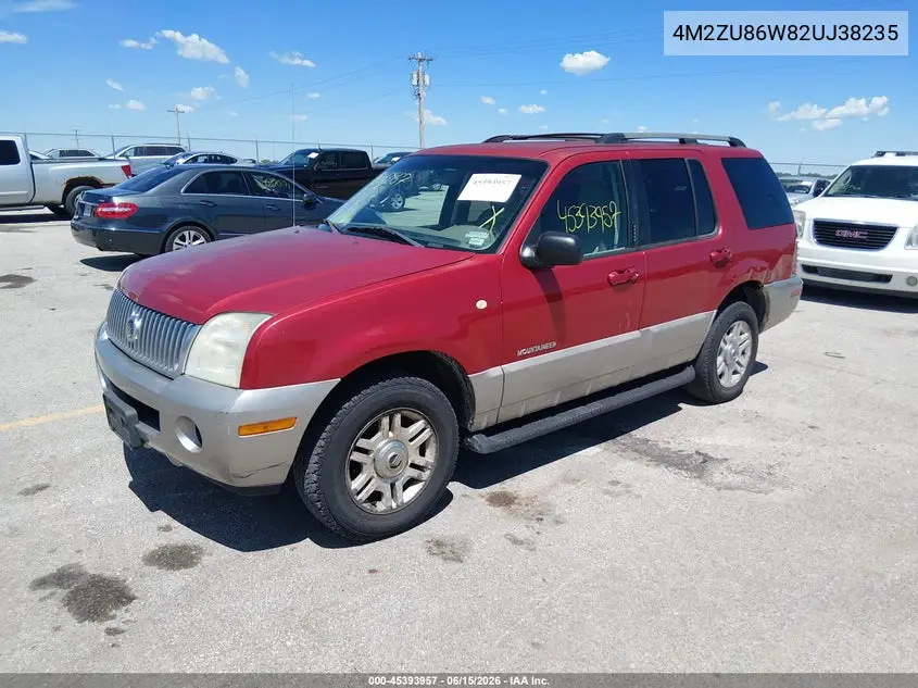 2002 Mercury Mountaineer VIN: 4M2ZU86W82UJ38235 Lot: 45393957