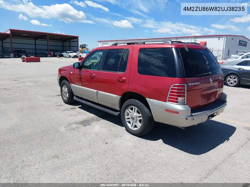 2002 Mercury Mountaineer VIN: 4M2ZU86W82UJ38235 Lot: 45393957